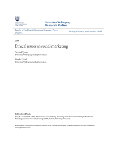Ethical issues in social marketing - Research Online