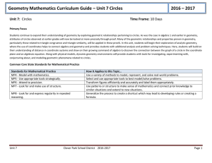 Unit 7 Circles - Clover Park School District