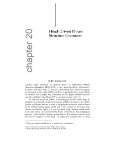 Chapter 20: Head-Driven Phrase Structure Grammar