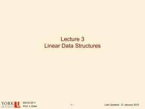 Lecture 3 Linear Data Structures
