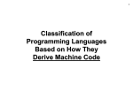 Classification of Programming Languages Based on How They