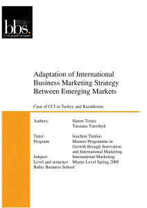 Adaptation of International Business Marketing