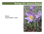 Biology 241. General Botany