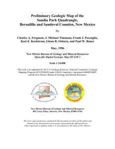 Geology of Sandia Park quadrangle, Bernalillo and Sandoval