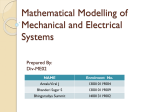 Mathematical Modelling of Mechanical and Electrical Systems