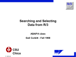 Searching and Selecting Data from R/3