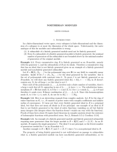 NOETHERIAN MODULES 1. Introduction In a finite