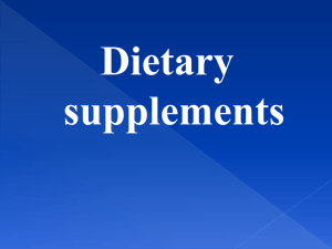 Classification of dietary supplement