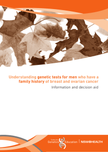 Understanding genetic tests for men who have a family history of