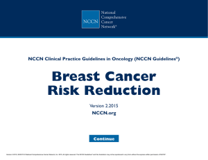 (NCCN Guidelines®) Breast Cancer Risk Reduction