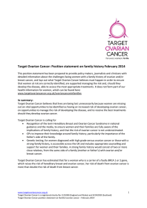 Target Ovarian Cancer: Position statement on family history