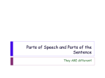 Parts of Speech and Parts of the Sentence