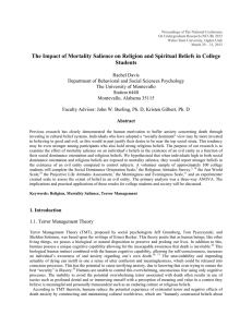 The Impact of Mortality Salience on Religion