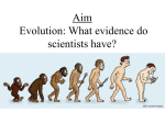 Aim: What the evidence that supports Evolution?