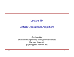 Lecture 19: CMOS Operational Amplifiers