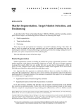 Market Segmentation, Target Market Selection, and Positioning