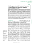 Sub-Therapeutic Doses in the Treatment of Depression: The