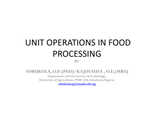 unit operations in food processing - University of Agriculture Abeokuta