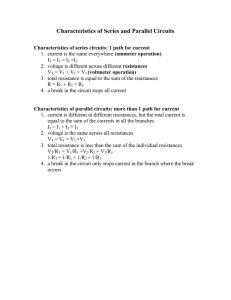 Characteristics of Series and Parallel Circuits