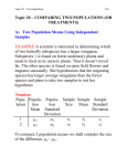 COMPARING TWO POPULATIONS
