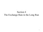 Section 4 The Exchange Rate in the Long Run