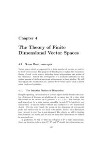 The Theory of Finite Dimensional Vector Spaces