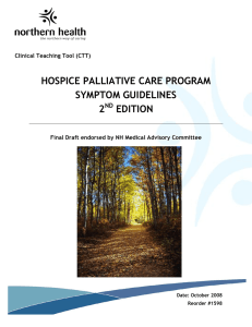HOSPICE PALLIATIVE CARE PROGRAM SYMPTOM GUIDELINES