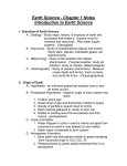 Earth Science - Chapter 1 Notes
