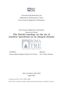 The Zariski topology on the set of semistar operations on an integral