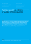 Emotions in Music. An Overview of Musical Expressive Qualities