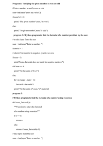 Program1: Verifying the given number is even or odd #Enter a