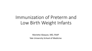 Immunization of Preterm and Low Birth Weight Infants - CT-AAP