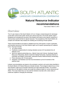 SALCC indicator recommendations