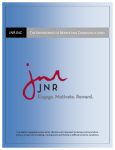 JNR INC THE IMPORTANCE OF MARKETING COMMUNICATIONS