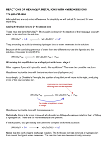 REACTIONS OF HEXAAQUA METAL IONS WITH HYDROXIDE IONS