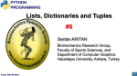 Lists, Dictionaries and Tuples #6