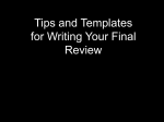 Tips and Templates for Theater Reviews