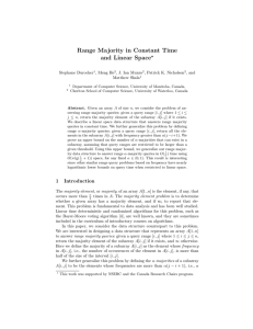 Range Majority in Constant Time and Linear Space