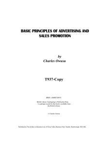 basic principles of advertising and sales promotion