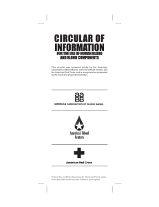 Circular of Information for the Use of Human Blood and Blood