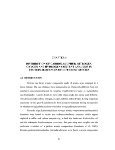 CHAPTER 4 DISTRIBUTION OF CARBON, SULPHUR, NITROGEN