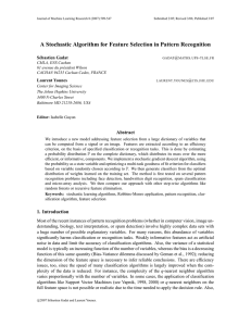 A Stochastic Algorithm for Feature Selection in Pattern Recognition