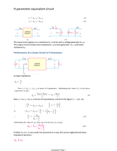 H parameter equivalent circuit