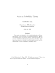 Notes on Probability Theory