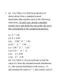 1. (a) Use Table A to find the proportion of observations from a
