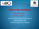 Life in the Universe