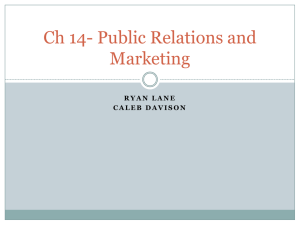 Ch 14- Public Relations and Marketing