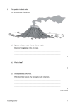 1. This question is about rocks. Look at the picture of a volcano. (a