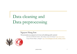 Data cleaning and Data preprocessing
