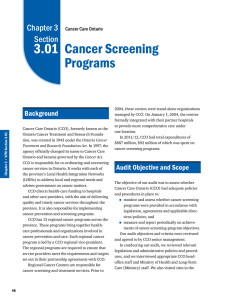 3.01 Cancer Screening Programs - Office of the Auditor General of